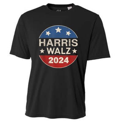 Harris Waltz 2024 Vp Kamala Harris Tim Waltz Retro Button Cooling Performance Crew T-Shirt