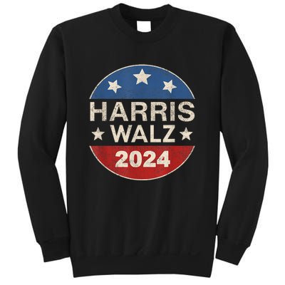 Harris Waltz 2024 Vp Kamala Harris Tim Waltz Retro Button Sweatshirt