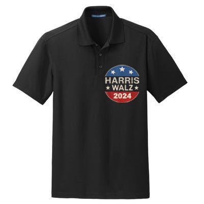 Harris Waltz 2024 Vp Kamala Harris Tim Waltz Retro Button Dry Zone Grid Polo