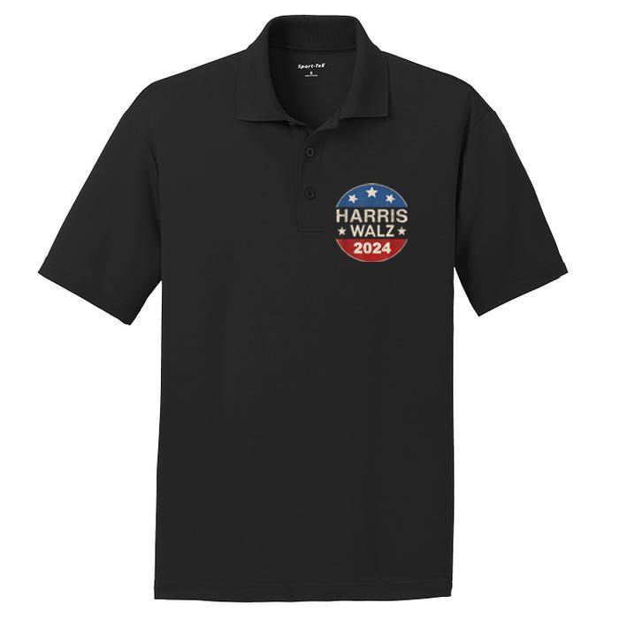 Harris Waltz 2024 Vp Kamala Harris Tim Waltz Retro Button PosiCharge RacerMesh Polo