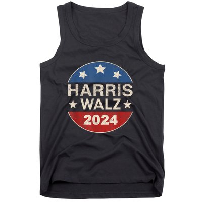 Harris Waltz 2024 Vp Kamala Harris Tim Waltz Retro Button Tank Top