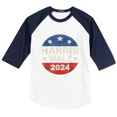 Harris Waltz 2024 Vp Kamala Harris Tim Waltz Retro Button Baseball Sleeve Shirt