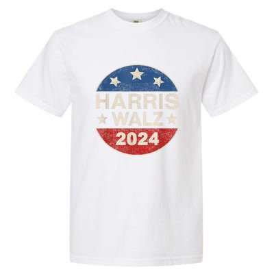 Harris Waltz 2024 Vp Kamala Harris Tim Waltz Retro Button Garment-Dyed Heavyweight T-Shirt