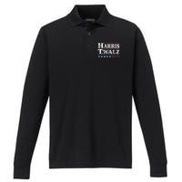 Harris Waltz 2024 Election Kamala Harris Tim Waltz 2024 Performance Long Sleeve Polo