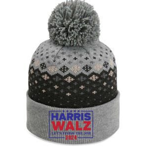 Harris Walz 2024 Let's Finish The Job The Baniff Cuffed Pom Beanie