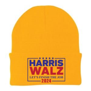 Harris Walz 2024 Let's Finish The Job Knit Cap Winter Beanie