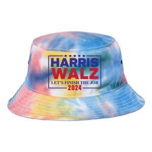 Harris Walz 2024 Let's Finish The Job Tie Dye Newport Bucket Hat