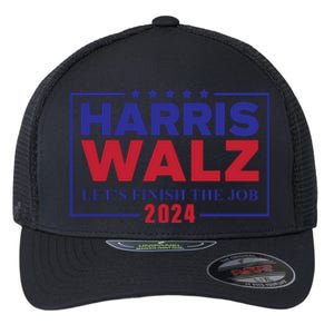 Harris Walz 2024 Let's Finish The Job Flexfit Unipanel Trucker Cap