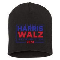 Harris Walz 2024 Let's Finish The Job Short Acrylic Beanie