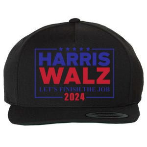 Harris Walz 2024 Let's Finish The Job Wool Snapback Cap