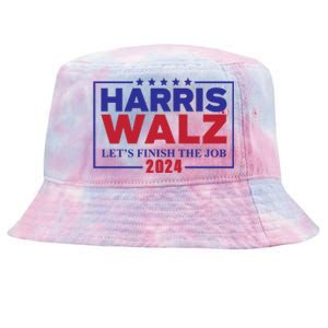 Harris Walz 2024 Let's Finish The Job Tie-Dyed Bucket Hat