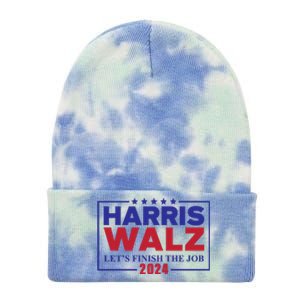 Harris Walz 2024 Let's Finish The Job Tie Dye 12in Knit Beanie