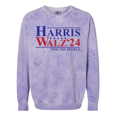 Harris Walz 2024 For The People Colorblast Crewneck Sweatshirt