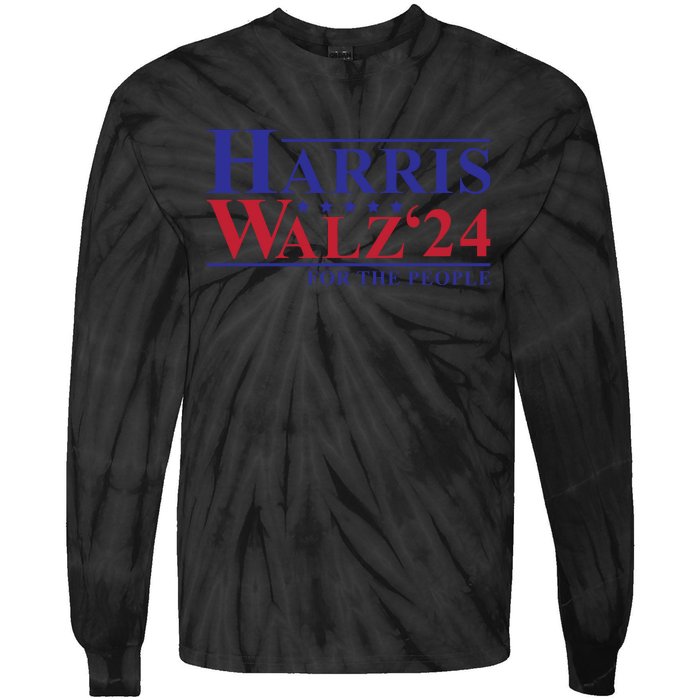 Harris Walz 2024 For The People Tie-Dye Long Sleeve Shirt