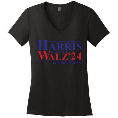 Harris Walz 2024 For The People Women's V-Neck T-Shirt