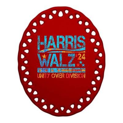 Harris Waltz 2024 Unity Over Division Ceramic Oval Ornament