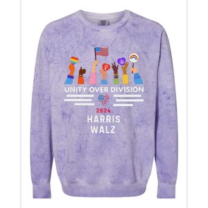 Harris Waltz 2024 Unity Over Division Colorblast Crewneck Sweatshirt