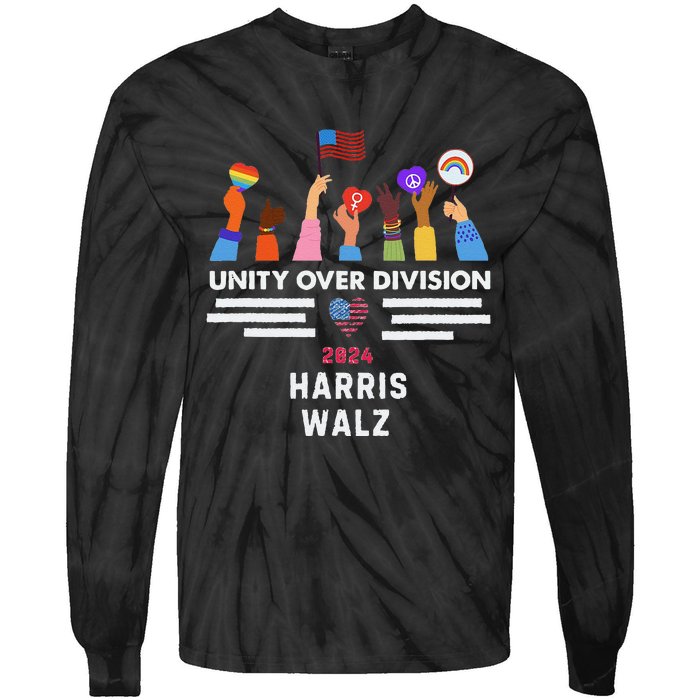 Harris Waltz 2024 Unity Over Division Tie-Dye Long Sleeve Shirt