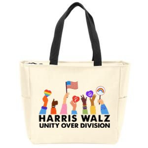 Harris Waltz 2024 Unity Over Division Zip Tote Bag