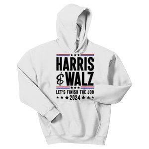 Harris Walz 2024 Let's Finish The Job Kids Hoodie