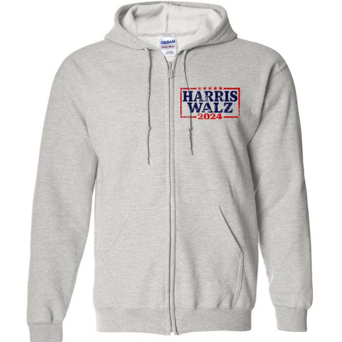 Harris Waltz 2024 Election Kamala Harris Tim Waltz 2024 Full Zip Hoodie