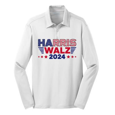 Harris Walz 2024 Silk Touch Performance Long Sleeve Polo