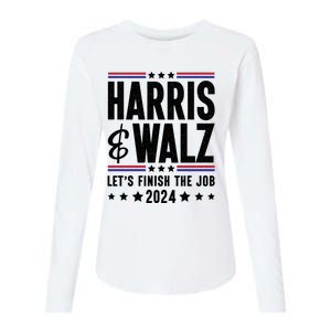 Harris Walz 2024 Womens Cotton Relaxed Long Sleeve T-Shirt