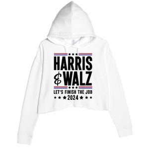 Harris Walz 2024 Crop Fleece Hoodie