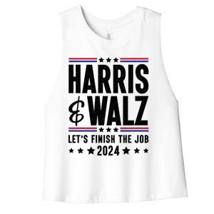 Harris Walz 2024 Women's Racerback Cropped Tank