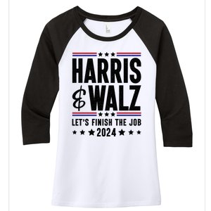 Harris Walz 2024 Women's Tri-Blend 3/4-Sleeve Raglan Shirt