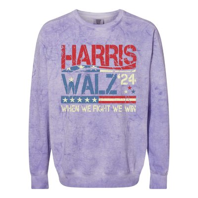 Harris Waltz 2024 When We Fight We Win Colorblast Crewneck Sweatshirt