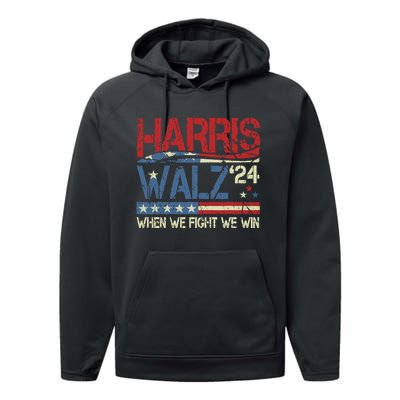 Harris Waltz 2024 When We Fight We Win Performance Fleece Hoodie