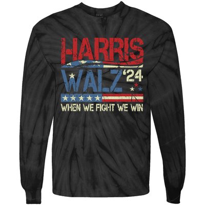 Harris Waltz 2024 When We Fight We Win Tie-Dye Long Sleeve Shirt