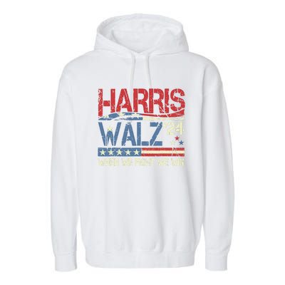 Harris Waltz 2024 When We Fight We Win Garment-Dyed Fleece Hoodie