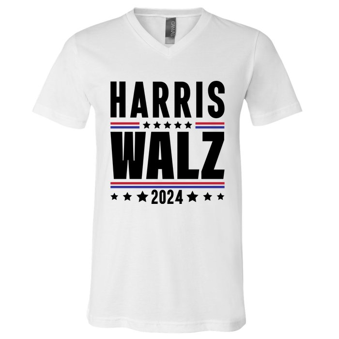 Harris Walz 2024 V-Neck T-Shirt