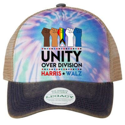 Harris Waltz 2024 Unity Over Division Election Kamala Lgbtq Premium Legacy Tie Dye Trucker Hat