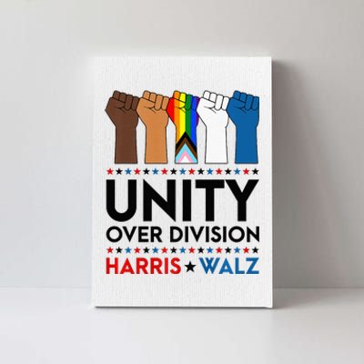 Harris Waltz 2024 Unity Over Division Election Kamala Lgbtq Premium Canvas