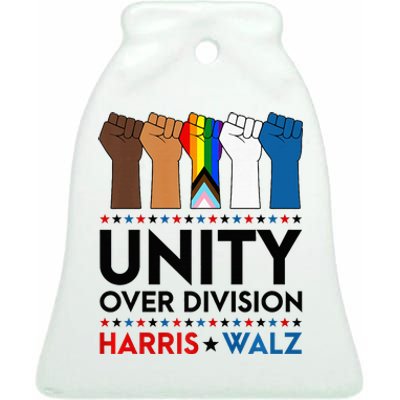 Harris Waltz 2024 Unity Over Division Election Kamala Lgbtq Premium Ceramic Bell Ornament