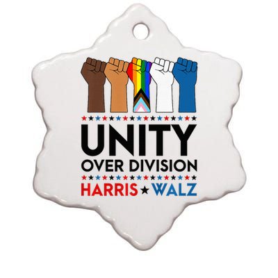 Harris Waltz 2024 Unity Over Division Election Kamala Lgbtq Premium Ceramic Star Ornament