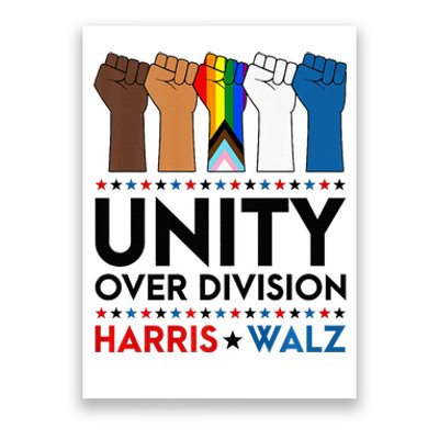 Harris Waltz 2024 Unity Over Division Election Kamala Lgbtq Premium Poster