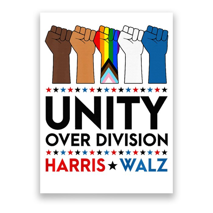 Harris Waltz 2024 Unity Over Division Election Kamala Lgbtq Premium Poster