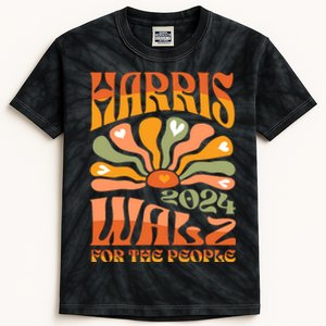 Harris Walz 2024 Election President Kamala Harris Tim Waltz Kids Tie-Dye T-Shirt