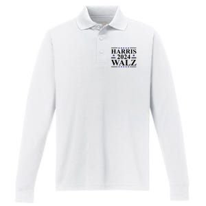 Harris Walz 2024 Performance Long Sleeve Polo