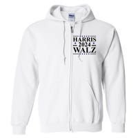 Harris Walz 2024 Full Zip Hoodie