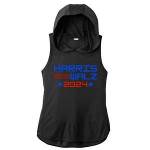 Harris Walz 2024 WeRe Not Going Back Ladies PosiCharge Tri-Blend Wicking Draft Hoodie Tank