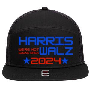 Harris Walz 2024 WeRe Not Going Back 7 Panel Mesh Trucker Snapback Hat