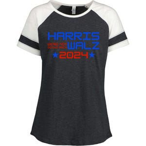 Harris Walz 2024 WeRe Not Going Back Enza Ladies Jersey Colorblock Tee