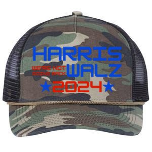 Harris Walz 2024 WeRe Not Going Back Retro Rope Trucker Hat Cap