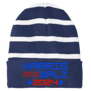 Harris Walz 2024 WeRe Not Going Back Striped Beanie with Solid Band