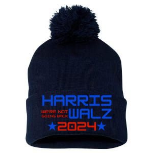 Harris Walz 2024 WeRe Not Going Back Pom Pom 12in Knit Beanie